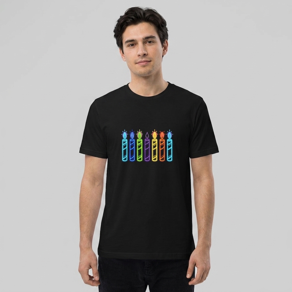 T-Shirt Anniversaire Bougies Néon