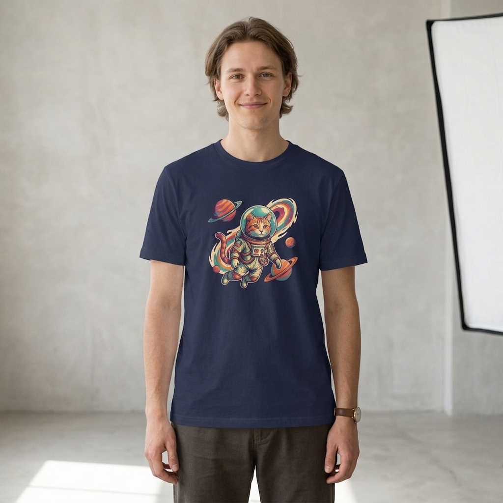 T-Shirt Chat Personnalisé Astronaute