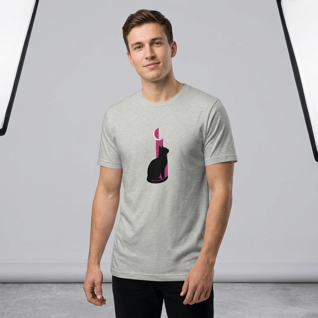 T-shirt Chat Personnalisé Silhouette Lune