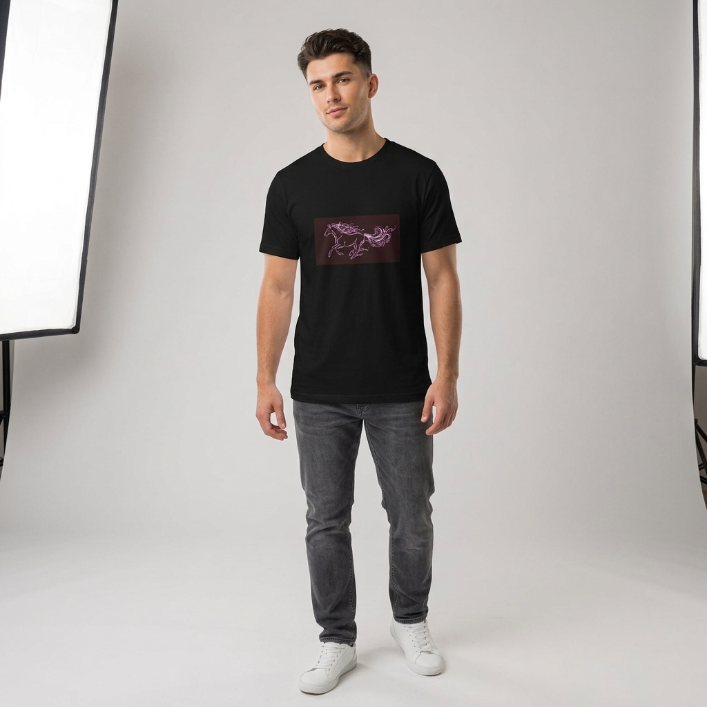T-shirt Cheval Galop Crinière Volutes
