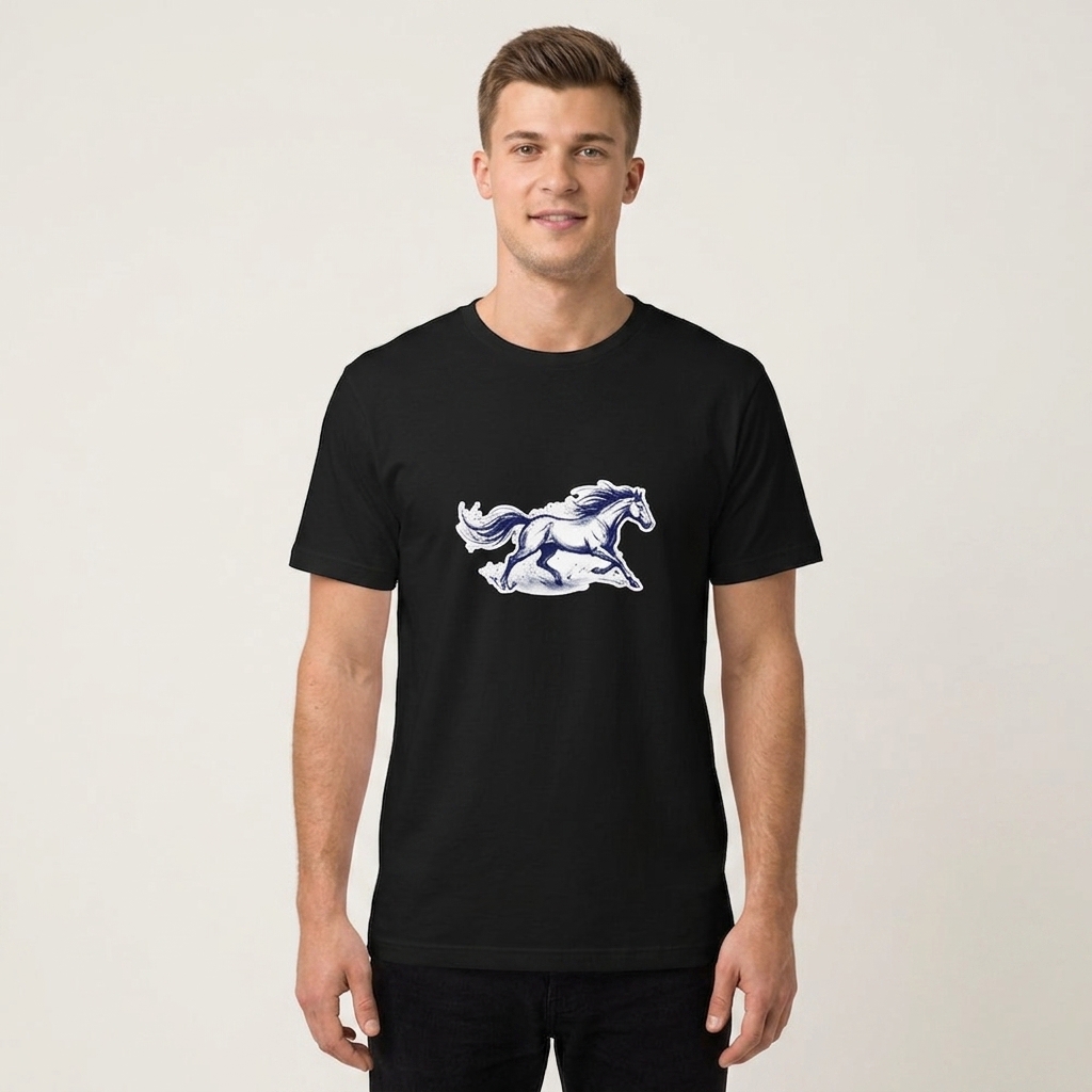 T Shirt Cheval Galop Sauvage