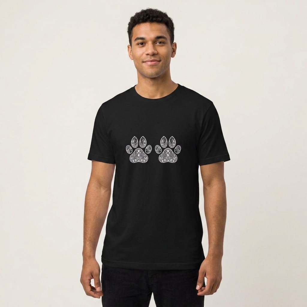 T-shirt Chien Personnalisé Empreinte Géométrique