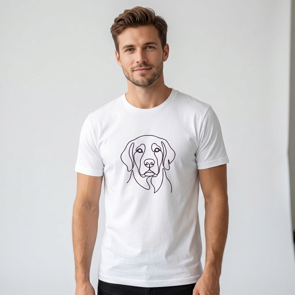 T-Shirt Chien Personnalisé Line Art