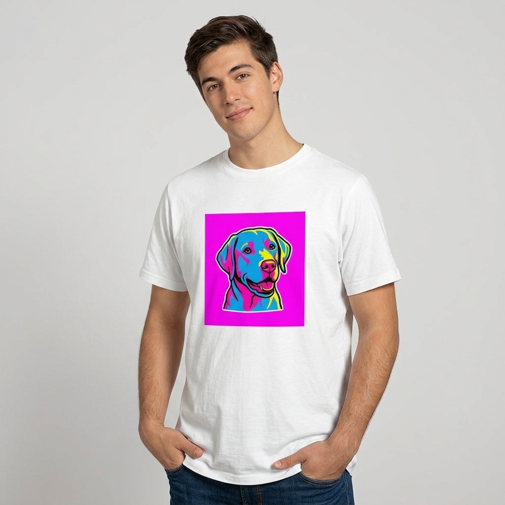 T-shirt Chien Personnalisé Style Pop Art