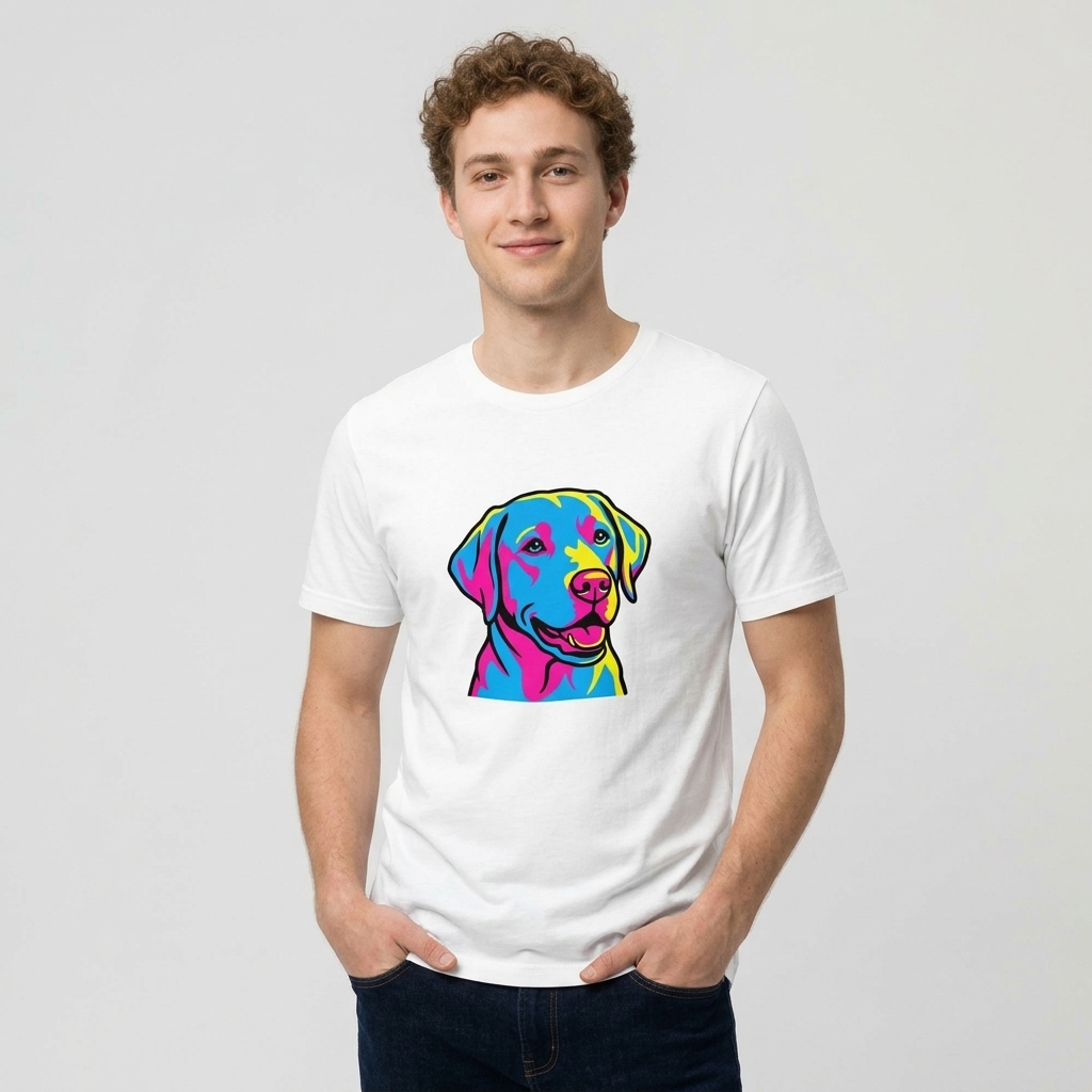 T-shirt Chien Personnalisé Style Pop Art