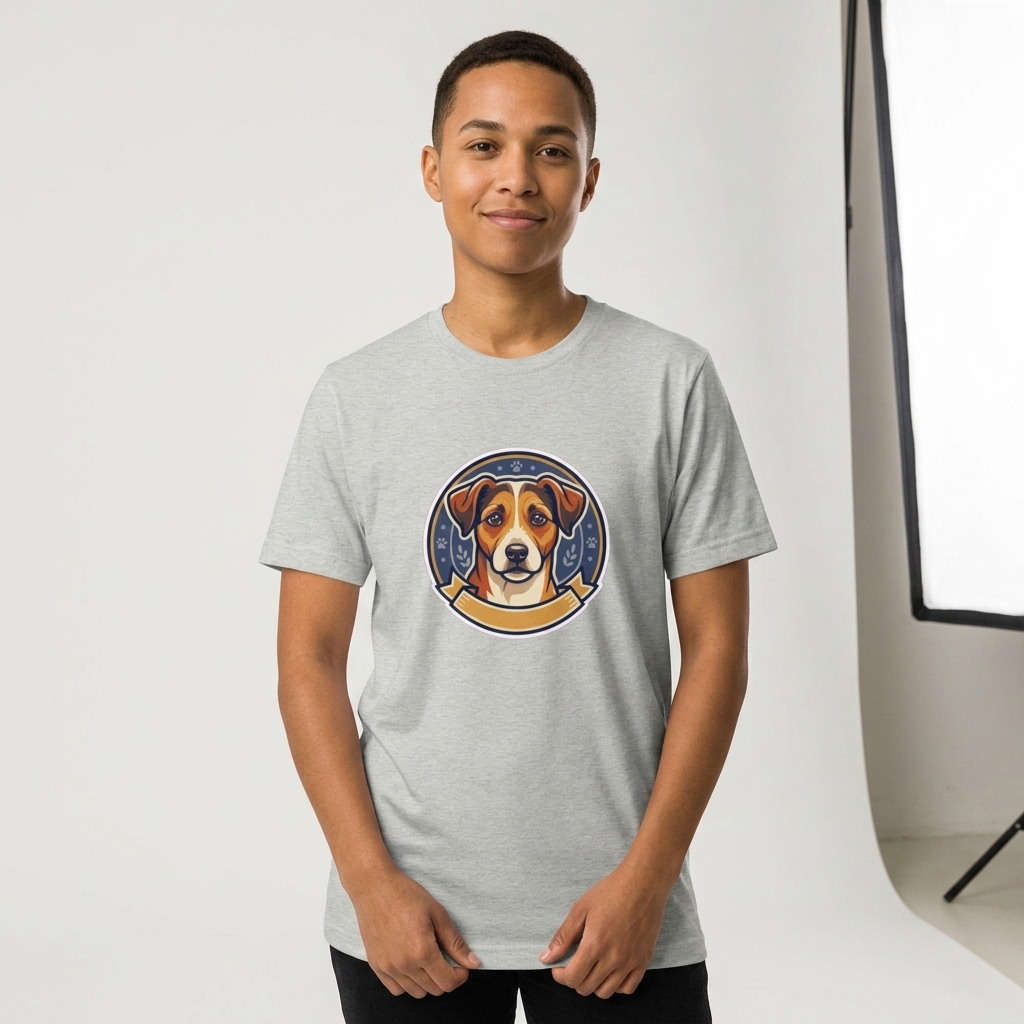 T-shirt Chien Personnalisé - Portrait Badge Unique