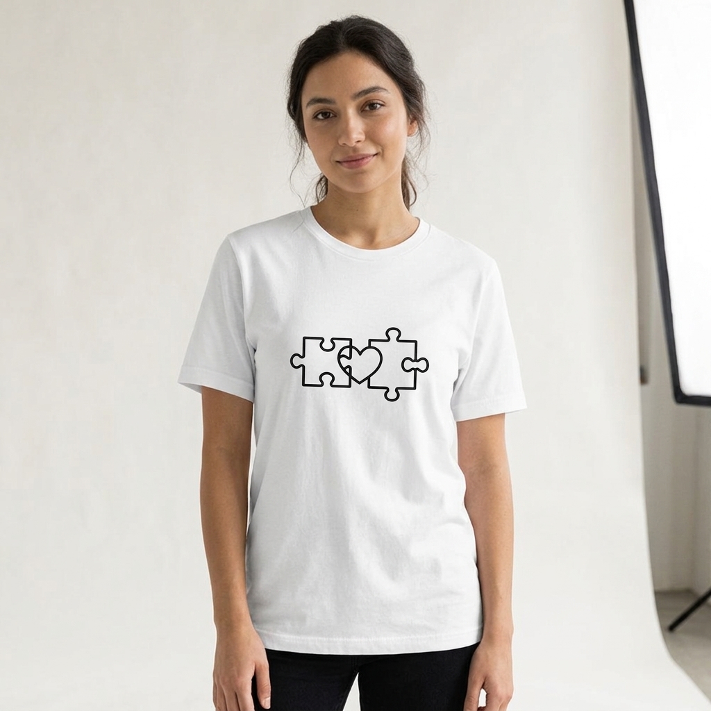 T-Shirt Couple Cœur Puzzle