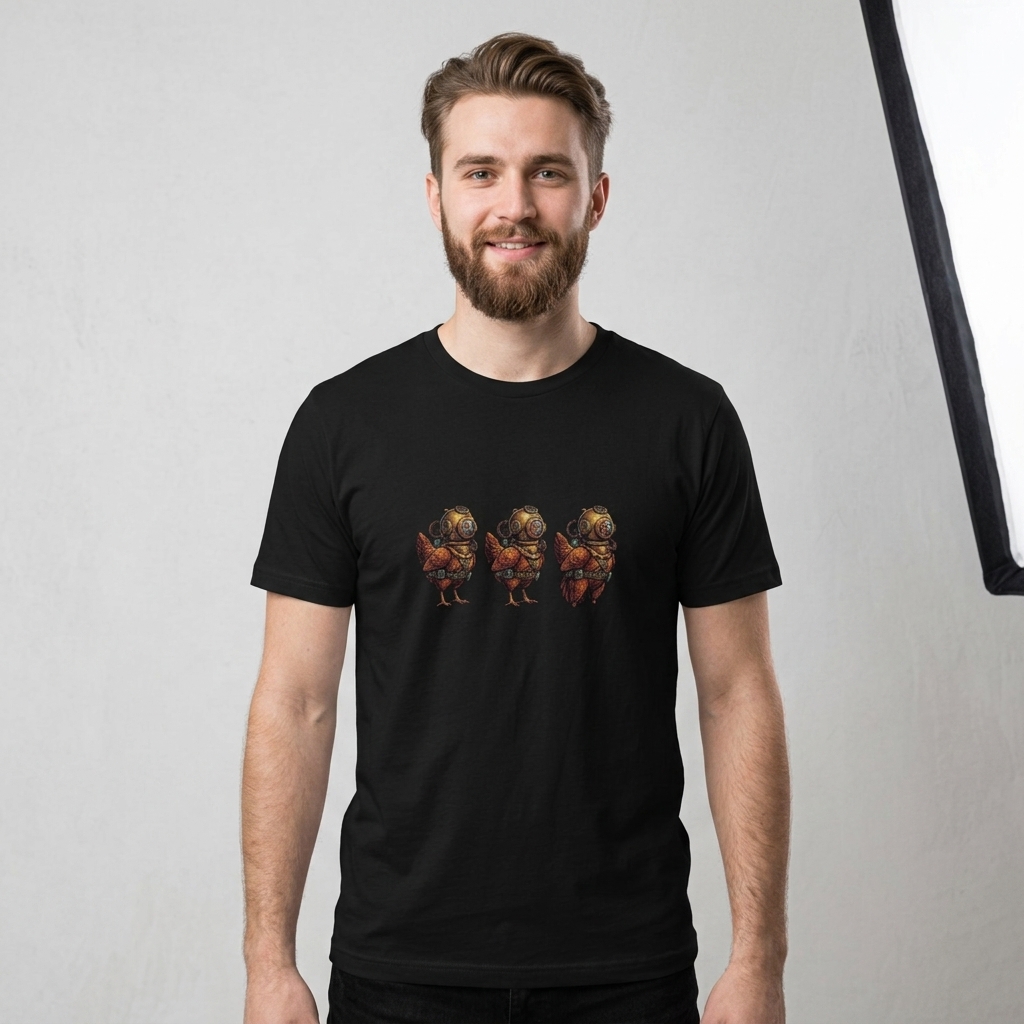 T-shirt Drole Le Poulet Scaphandrier