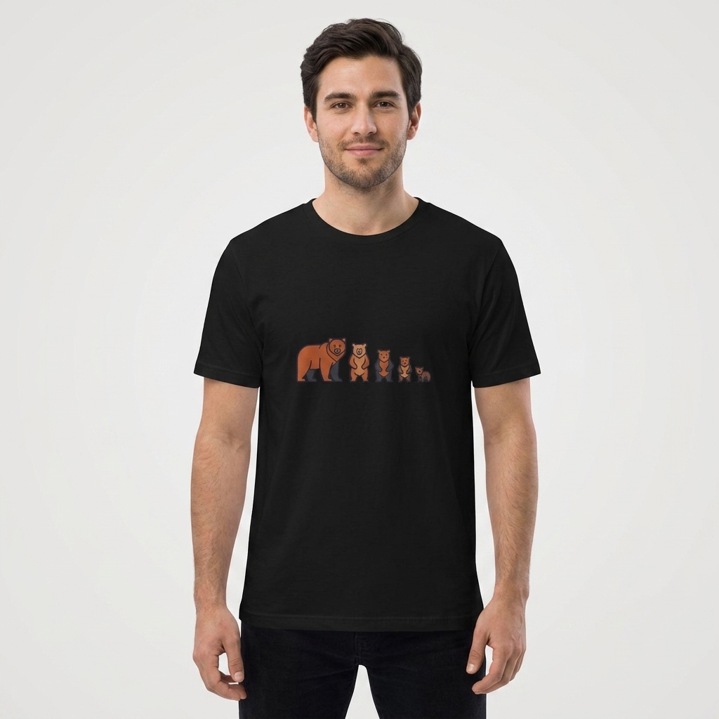 T-shirt Famille Ours Stylisé