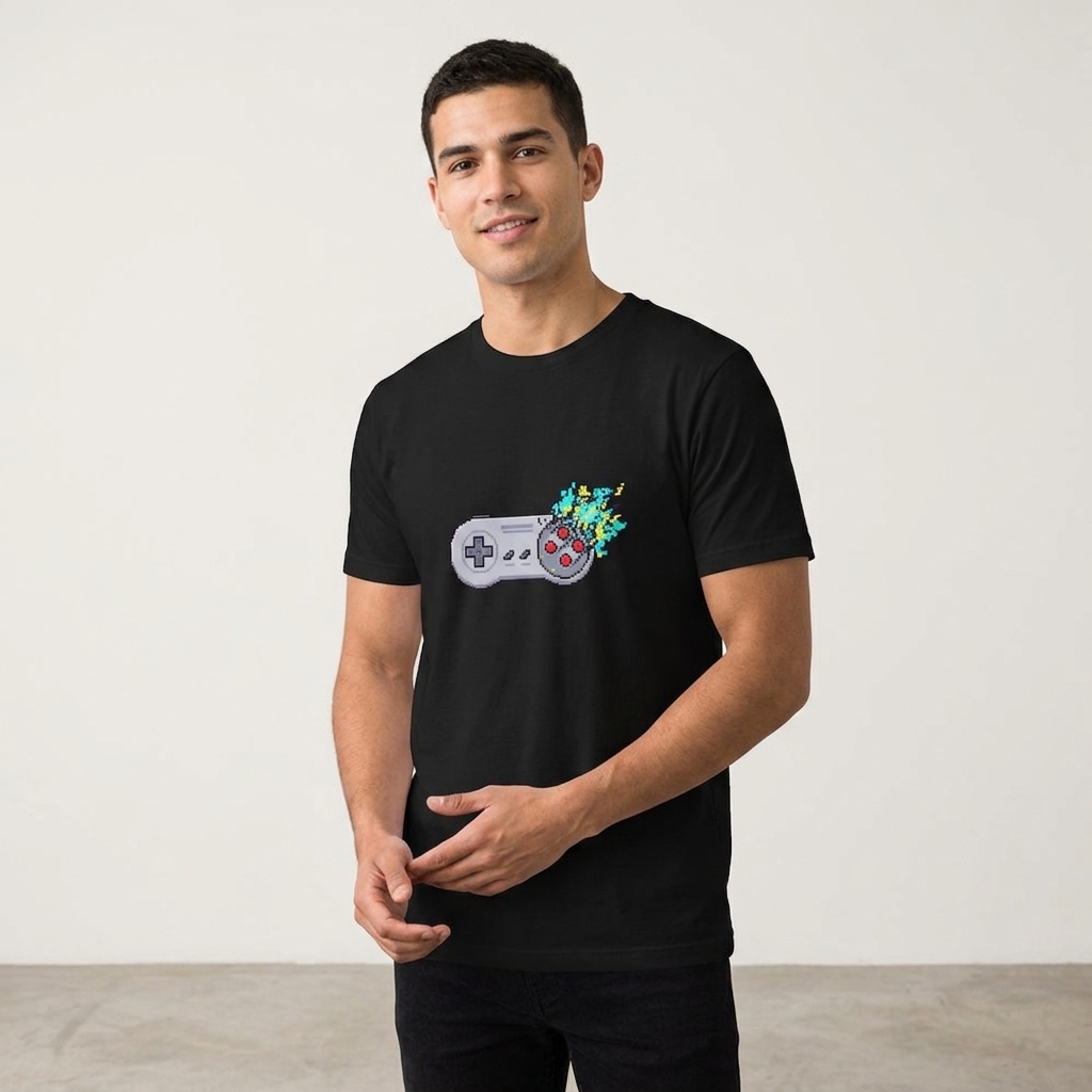 T-shirt Gamer Pixel Manette Rétro