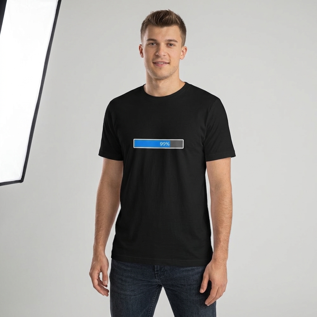 T-Shirt Gaming Chargement 99%