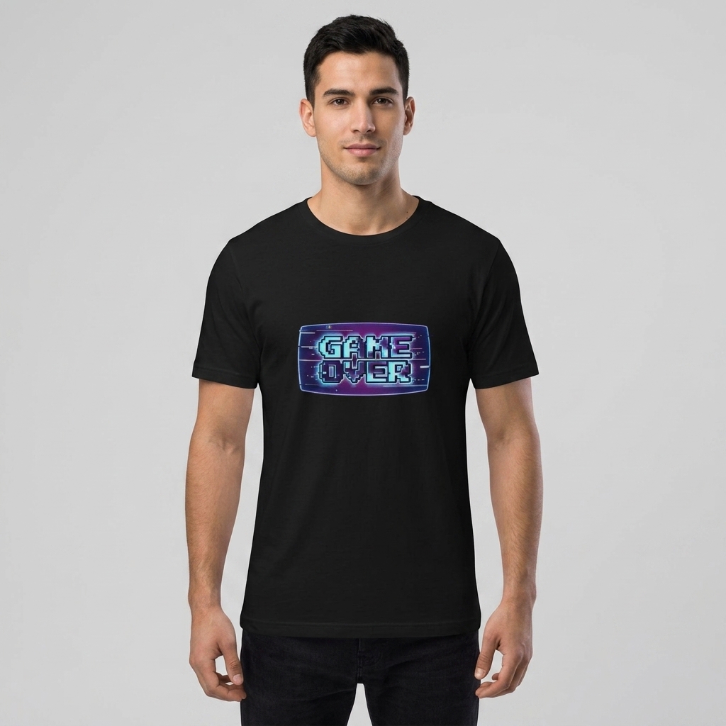 T-Shirt Gaming Game Over Rétro Glitch