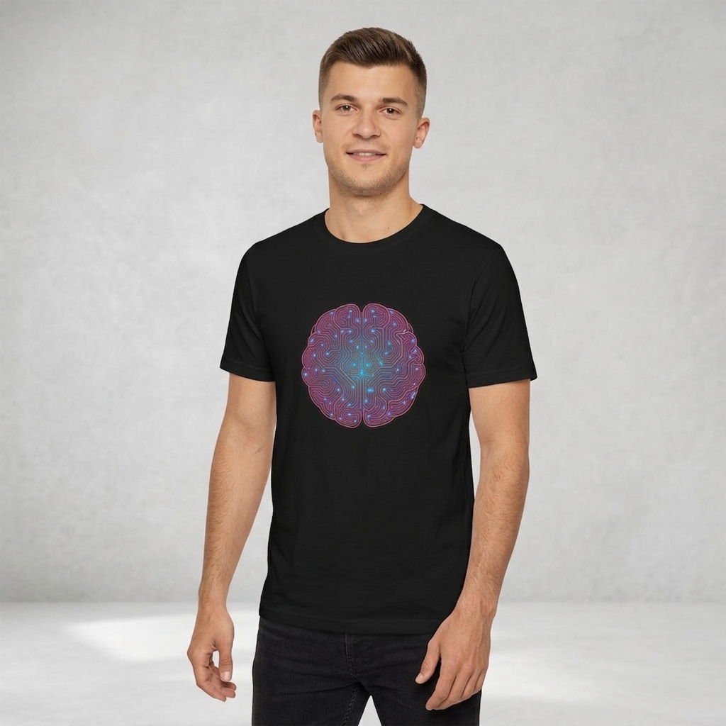 T-shirt Geek Cerveau Circuit Imprimé