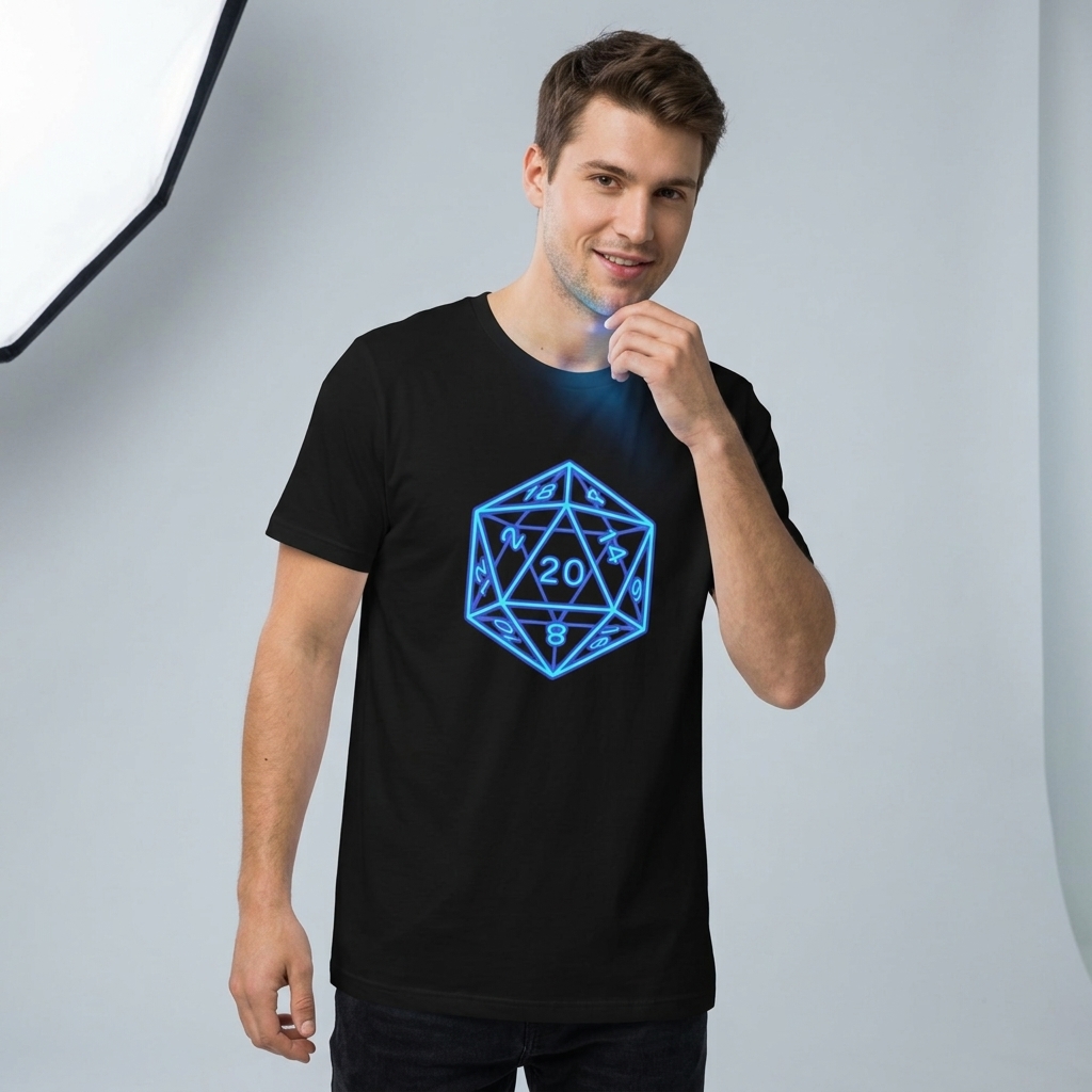 T-shirt Geek Dé à Vingt Faces Néon