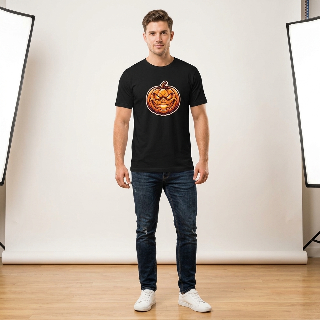 T-shirt Halloween Citrouille Vintage