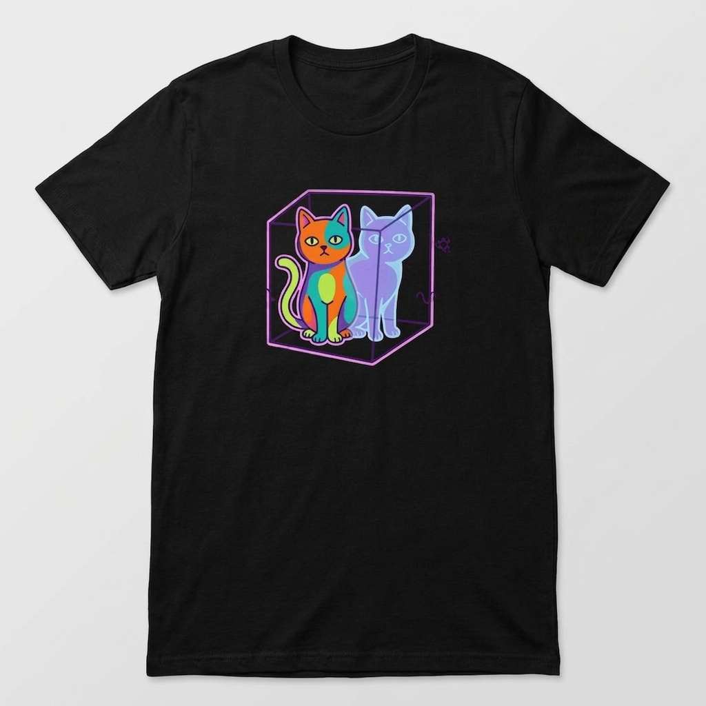 T-shirt Humour Chat Quantique