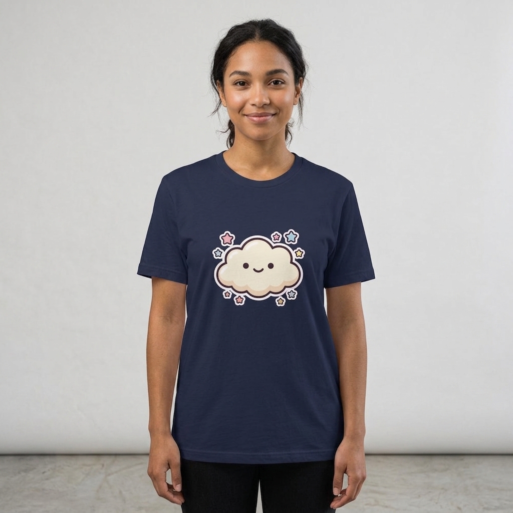 T-shirt Kawaii Nuage Mochi Souriant