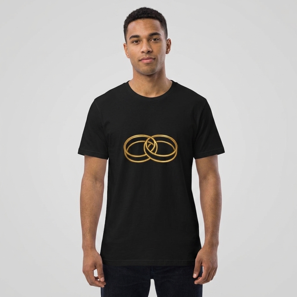 T-Shirt Mariage Alliances Dorées