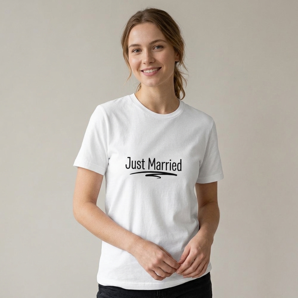 T-shirt Mariage Just Married Moderne