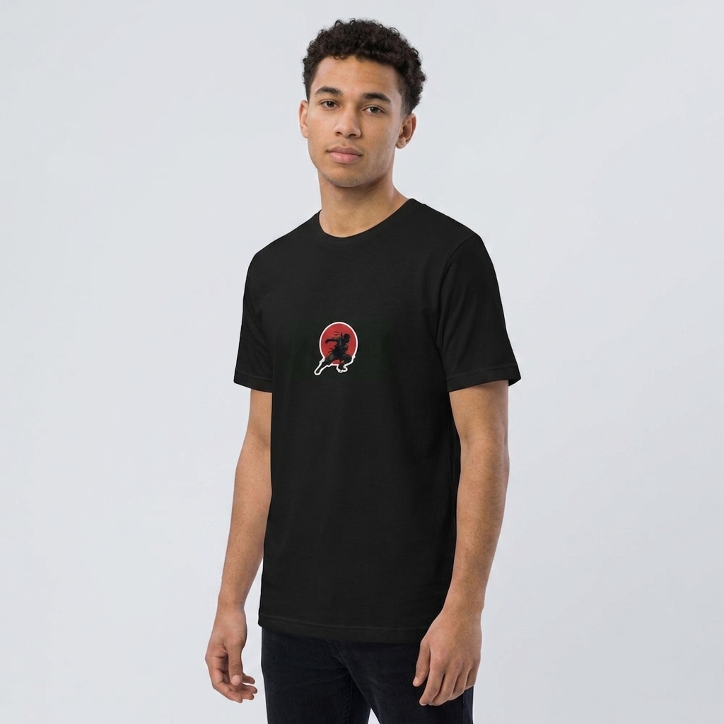 T-shirt Ninja Ombre sur Lune Rouge