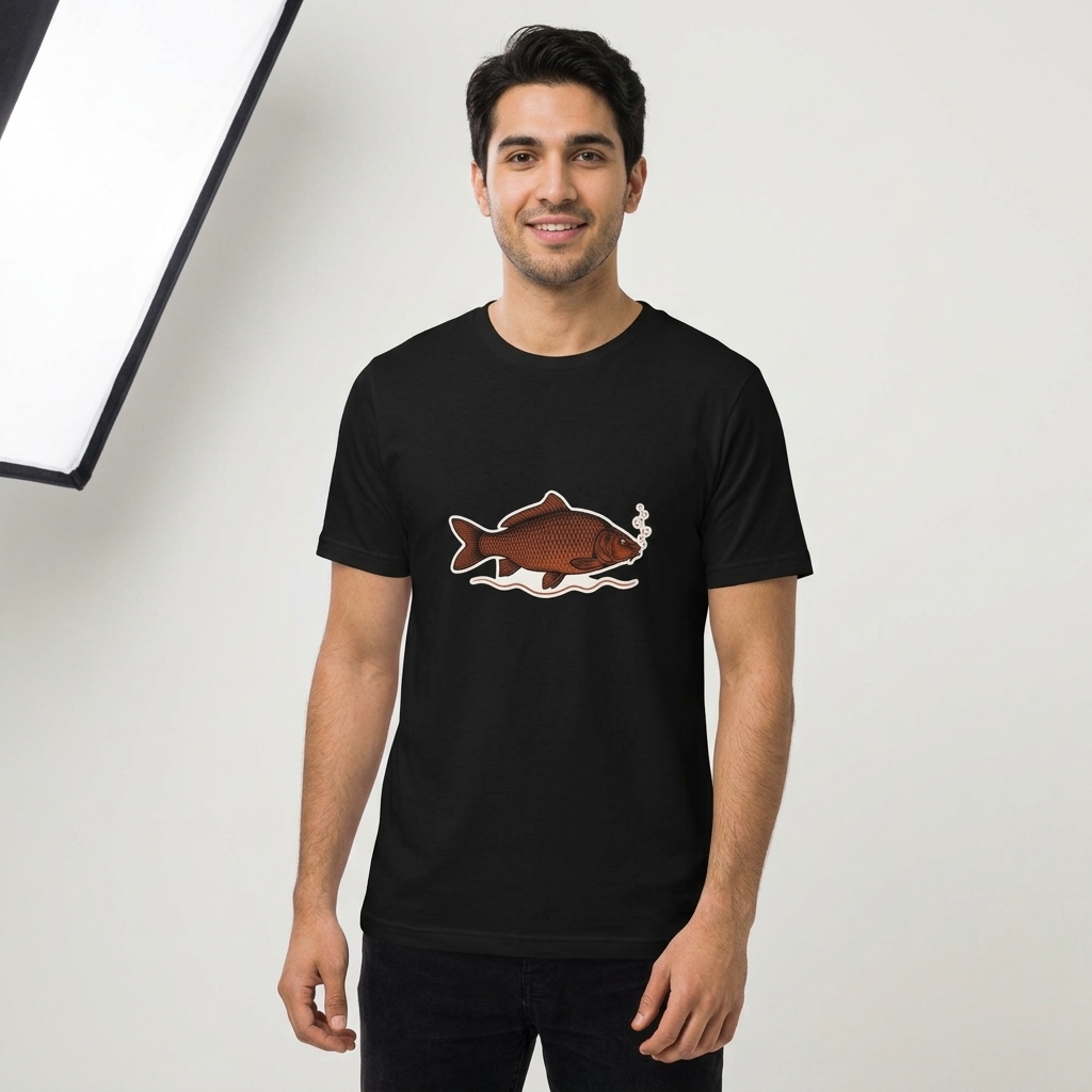 T-shirt Pêche Carpe Style Gravure