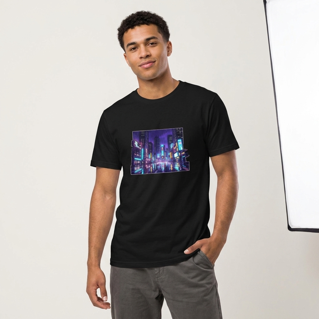 T-shirt Tokyo Skyline Nuit Pluvieuse
