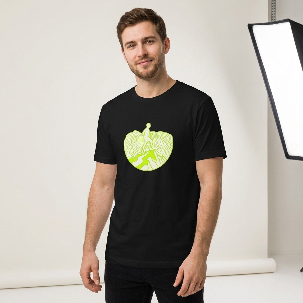T-Shirt Trail Nocturne Montagne Néon — Édition Originale